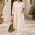 Fashion petals off-white cotton schiffli work embroidery  kurta set