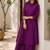 Fashion petals violet cotton schiffli work embroidery  kurta set