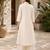 Fashion petals off-white cotton schiffli work embroidery  kurta set