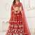 Red Net Embroidered & Thread Work Semi Stitched Lehenga Choli