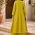 Fashion petals lime green cotton schiffli work embroidery  kurta set