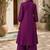 Fashion petals violet cotton schiffli work embroidery  kurta set