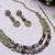 Purple yellow gold premium designer american diamond and stone work necklace set