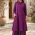 Fashion petals violet cotton schiffli work embroidery  kurta set