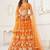 Orange Net Embroidered & Thread Work Semi Stitched Lehenga Choli