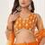 Orange Net Embroidered & Thread Work Semi Stitched Lehenga Choli