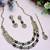 Blue yellow gold premium designer american diamond and stone work necklace set