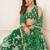 Green Net Embroidered & Thread Work Semi Stitched Lehenga Choli
