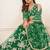 Green Net Embroidered & Thread Work Semi Stitched Lehenga Choli