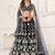 Black Net Embroidered & Thread Work Semi Stitched Lehenga Choli