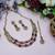 Pink yellow gold premium designer american diamond and stone work necklace set