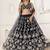 Black Net Embroidered & Thread Work Semi Stitched Lehenga Choli
