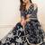 Black Net Embroidered & Thread Work Semi Stitched Lehenga Choli