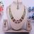 Red yellow gold premium designer american diamond and stone work necklace set