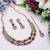 Red yellow gold premium designer american diamond and stone work necklace set
