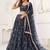 Black Net Embroidered & Thread Work Semi Stitched Lehenga Choli