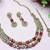 Red yellow gold premium designer american diamond and stone work necklace set