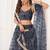 Black Net Embroidered & Thread Work Semi Stitched Lehenga Choli