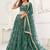 Green Net Embroidered & Thread Work Semi Stitched Lehenga Choli