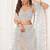 Off White Net Embroidered & Thread Work Semi Stitched Lehenga Choli