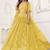 Yellow Net Embroidered & Thread Work Semi Stitched Lehenga Choli
