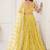 Yellow Net Embroidered & Thread Work Semi Stitched Lehenga Choli