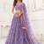 Lavender Net Embroidered & Thread Work Semi Stitched Lehenga Choli