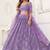Lavender Net Embroidered & Thread Work Semi Stitched Lehenga Choli