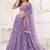 Lavender Net Embroidered & Thread Work Semi Stitched Lehenga Choli