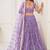 Lavender Net Embroidered & Thread Work Semi Stitched Lehenga Choli