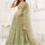 Green Net Embroidered & Thread Work Semi Stitched Lehenga Choli