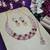 Maroon rose gold premium designer american diamond and stone work necklace set