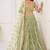 Green Net Embroidered & Thread Work Semi Stitched Lehenga Choli
