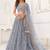 Light Grey Net Embroidered & Thread Work Semi Stitched Lehenga Choli