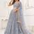 Light Grey Net Embroidered & Thread Work Semi Stitched Lehenga Choli