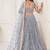 Light Grey Net Embroidered & Thread Work Semi Stitched Lehenga Choli