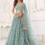 Blue Net Embroidered & Thread Work Semi Stitched Lehenga Choli