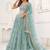 Blue Net Embroidered & Thread Work Semi Stitched Lehenga Choli