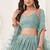 Blue Net Embroidered & Thread Work Semi Stitched Lehenga Choli