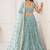 Blue Net Embroidered & Thread Work Semi Stitched Lehenga Choli