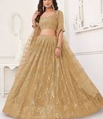 Chiku Net Embroidered & Thread Work Semi Stitched Lehenga Choli
