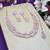 Pink rose gold premium designer american diamond and stone work necklace set