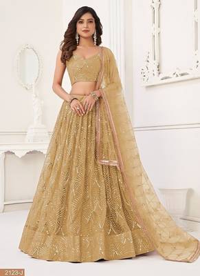 Chiku Net Embroidered & Thread Work Semi Stitched Lehenga Choli 2