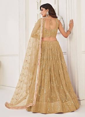 Chiku Net Embroidered & Thread Work Semi Stitched Lehenga Choli 4