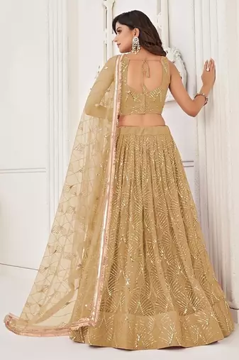 Chiku Net Embroidered & Thread Work Semi Stitched Lehenga Choli