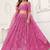 Pink Net Embroidered & Thread Work Semi Stitched Lehenga Choli