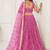 Pink Net Embroidered & Thread Work Semi Stitched Lehenga Choli