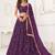 Wine Net Embroidered & Thread Work Semi Stitched Lehenga Choli