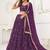 Wine Net Embroidered & Thread Work Semi Stitched Lehenga Choli