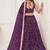 Wine Net Embroidered & Thread Work Semi Stitched Lehenga Choli